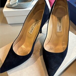 Jimmy Choo Navy Suede Heels